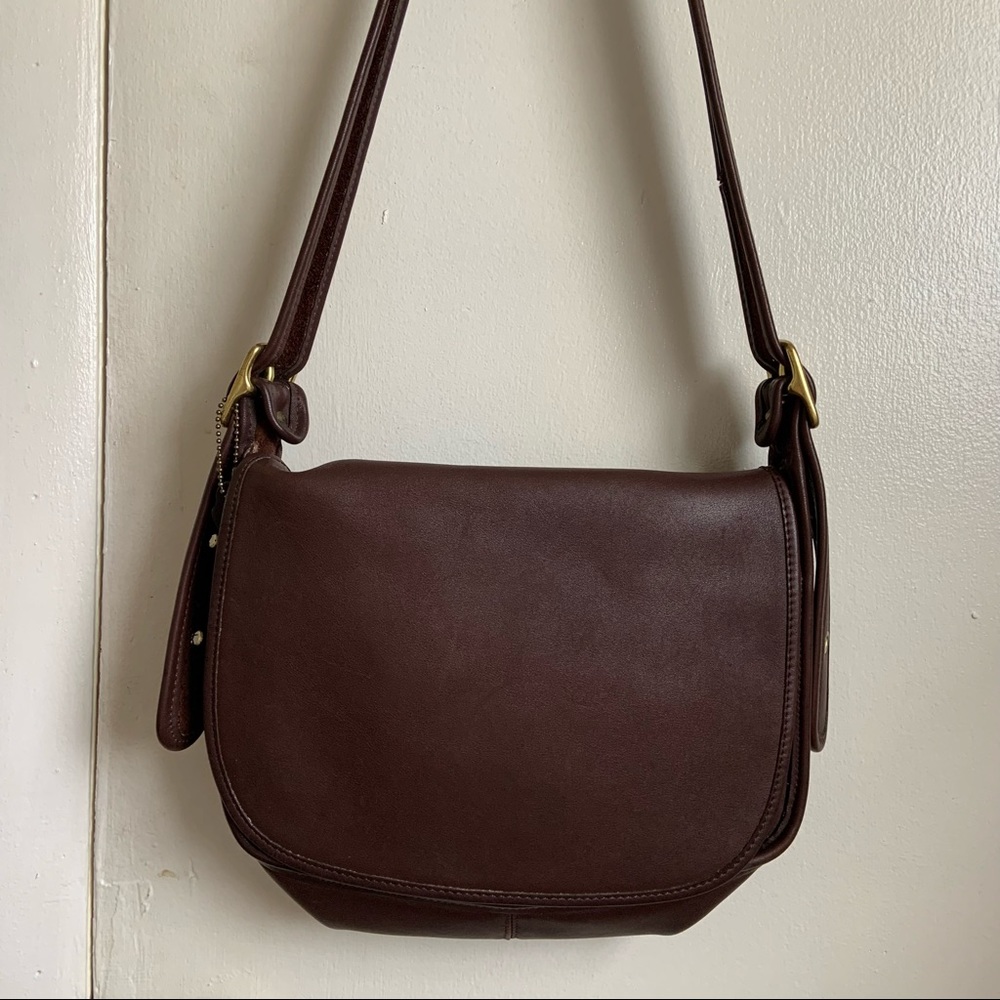 vintage coach leather saddle bag